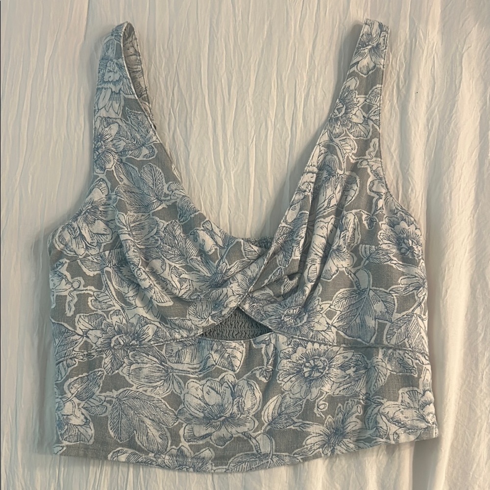 Floral Linen Women's Top